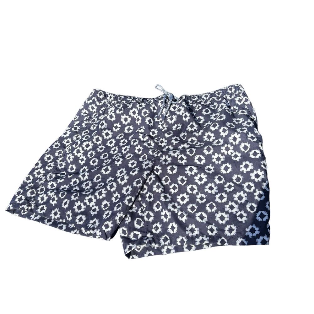 NEW Garnet Hill Men's Swim Trunks XXL UPF 50+ Sun Protect Navy Blue Bathing Suit